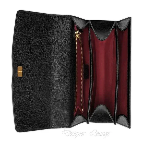 NEW GUCCI Zumi Interlocking G Horsebit Black Grain Leather Small Crossbody Bag - Picture 8 of 15